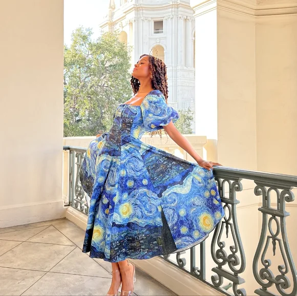 NWT Selkie The Day Starry Night Van Goh Dress Size XS